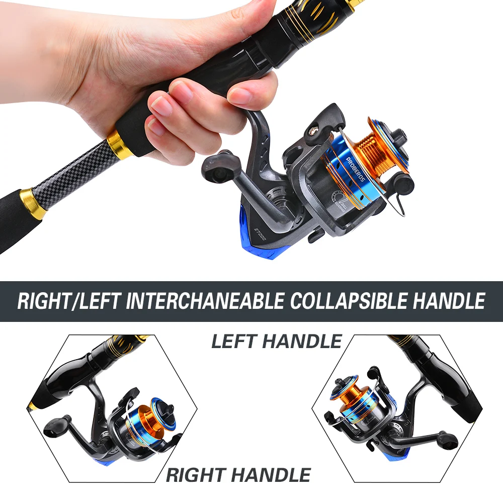 PROBEROS 1.5m-2.4m Fishing Rod - Spincast Reel recension och pris